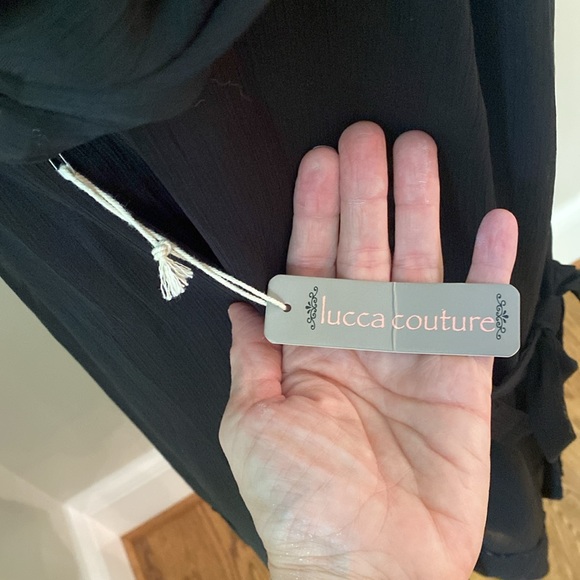 NWT Lucca Couture L black mini dress sweet girl dark Academia goth embellished - Picture 9 of 16